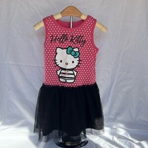 Hello kitty sleeveless black pink dress size 5/6